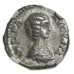 Roman Silver Denarius Julia Domna (193-211 AD) Ch-XF NGC (Random)