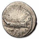 Roman Silver Denarius Marc Antony Legion XXII (30 BC) AU