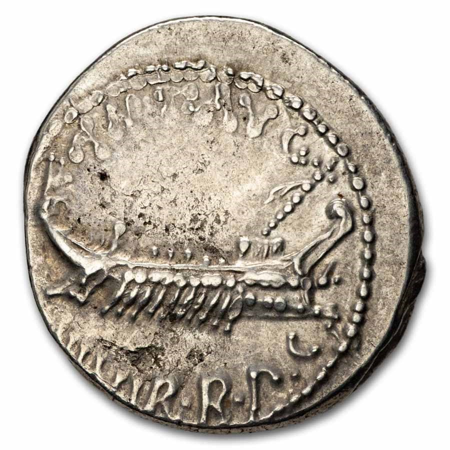 Roman Silver Denarius Marc Antony Legion XXII (30 BC) AU