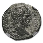 Roman Silver Denarius Septimius Severus (193-211 AD) AU NGC