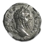 Roman Silver Denarius Septimius Severus (193-211 AD) CH XF NGC
