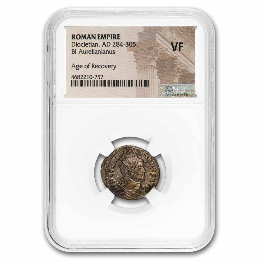 Roman Silvered Aurelianianus Diocletian 284-305 AD VF NGC