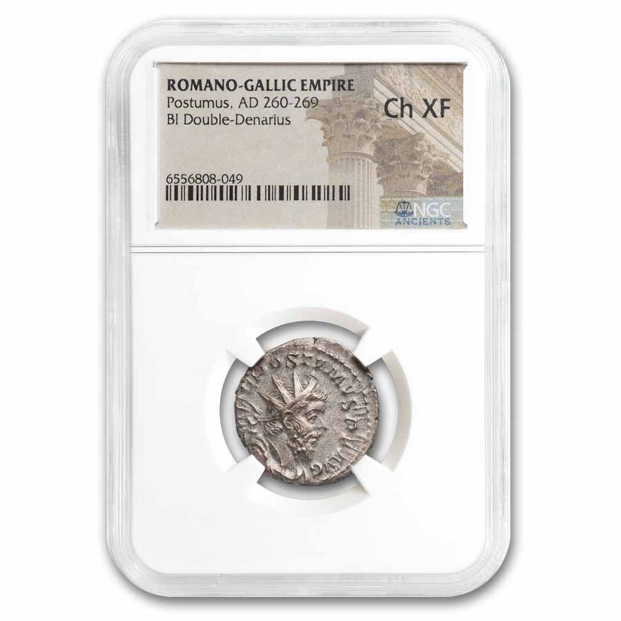 Romano-Gallic Emp BI Dbl Denarius Postumus (260-269 AD) Ch XF NGC
