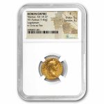 Rome AV Aureus Tiberius 14-37 AD Fine NGC (Tribute Penny)