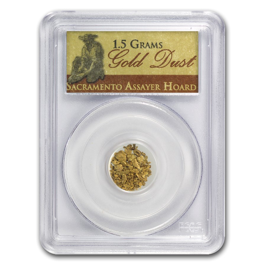 Sacramento Assayer Hoard California Gold Dust 1.5 Grams PCGS