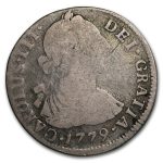 Spanish Empire Silver 2 Reales Bust Type Avg Circ