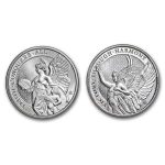 St. Helena 1 oz Silver Queen's Virtues (Random, Abrasions)