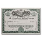The Pennsylvania Railroad Company Stock Certificate (Green)
